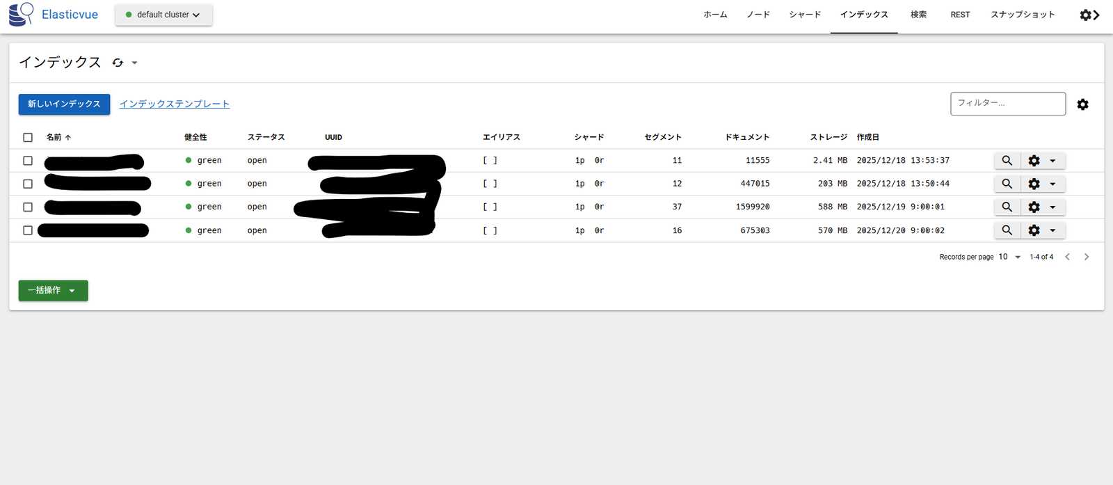 Elasticvue。正直使い方がよく分からない